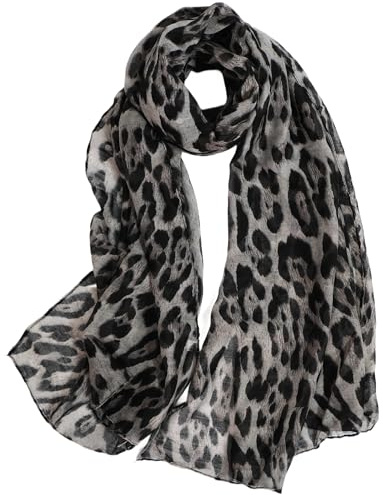 LEBOOBELL Damen Leopard Schal Leichte Leichte Damenschal Eleganter Tücher für Frühling Sommer Ganzjährig