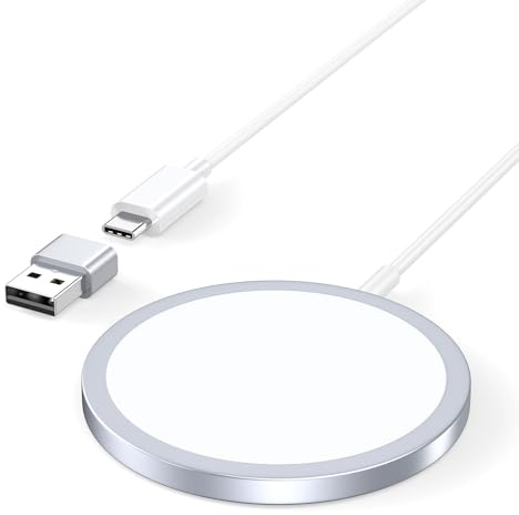 Mag-Safe Ladegerät 15W Magnetisch – Induktive Ladestation kabelloses Ladepad, Wireless Charger kompatibel mit iPhone 17/16/15/14/13/12 Serie und AirPods 4/3/2/Pro(ohne Netzteil)