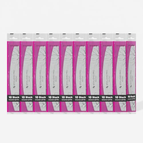 STALEKS PRO Lima per unghie EXPERT 40 dritta 100/180 & 180/240 Grit – Lima professionale per unghie artificiali e naturali, manicure e pedicure, monouso, confezionata singolarmente (10 pezzi, grana