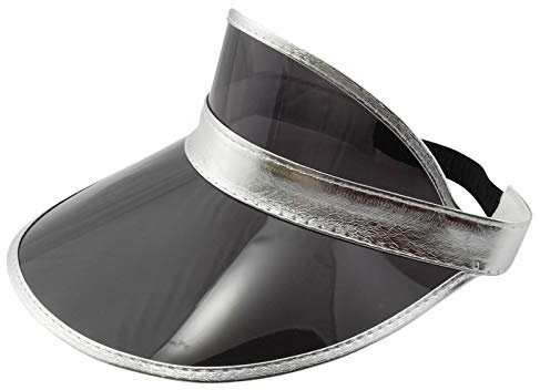 Freak Scene Retro Schildkappe - Sun Visor Cap - 80s Poker Visier Mütze - Farbe: schwarz-Silber
