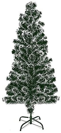 ASAB Artificial Christmas Tree With Metal Stand | Realistic Bushy Xmas Tree Branches | Freestanding Natural Look Christmas (Green - Snow Tips, 6ft)