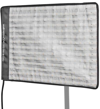 Walimex pro Flex LED 500 Bi Color Flächenleuchte, 50W, dimmbar, Farbtemperatur 3000-5600K, V-Mount Akku Steckplatz, biegbare, spritzwassergeschützte Leuchtmatte, für Video, Film und Fotografie