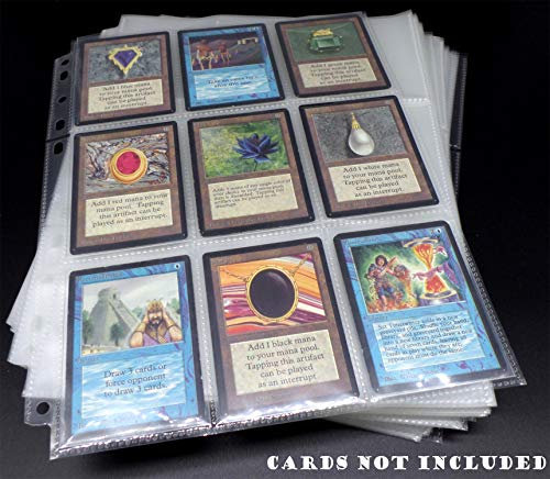 docsmagic.de 200 Premium 9-Pocket Pages - 11 3-Ring Album Ordnerseiten- MTG - PKM - YGO