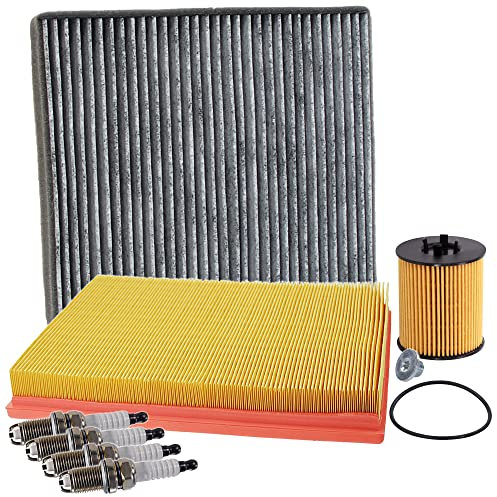 BESTPRICE Inspektionspaket Filterset mit 1x Luftfilter, 1x Innenraumfilter (Pollenfilter) mit Aktivkohle, 4x Zündkerze Kompatibel mit OPEL ASTRA G (T98), ZAFIRA A (T98),