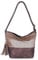 CRAZYCHIC - Damen Pailletten Umhängetasche - Schultertasche Weiches PU Leder Streifen Glitzer - Frau Shopper Hobo Bag - Casual Messenger Crossbody Bag - Mehrfarbig Beuteltasche Handtasche - Kaffee