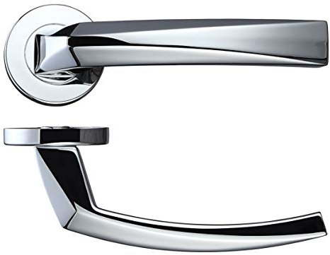 Zoo Hardware Rosso Maniglie Hydra Lever On 50MM Rose Door Handle Polished Chrome - RM010CP