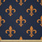 ABAKUHAUS Fleur De Lis Microfaser Stoff als Meterware, Wappen Design, Deko Basteln Polsterstoff Textilien, 2M (230x200cm), Orange Indigo