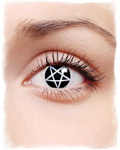 Horror-Shop Pentagramm Halloween Kontaktlinsen ohne Sehstärke