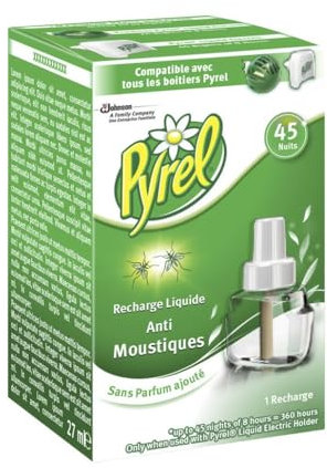 Pyrel Recharge pour Diffuseur Électrique Liquide, Anti-Moustiques, 45 Nuits, Insecticide