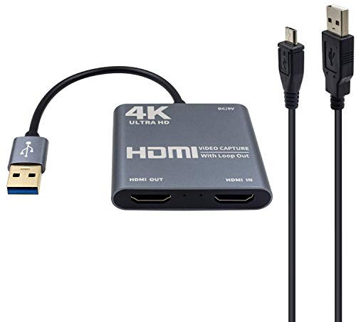 Duttek HDMI Video Capture Card with Loop Out, HDMI to USB 3.0 Video Capture Card Converter Adapter 4K HD 1080P for PC Laptop Projector HDTV Compatible with Windows XP, MAC, Linus System