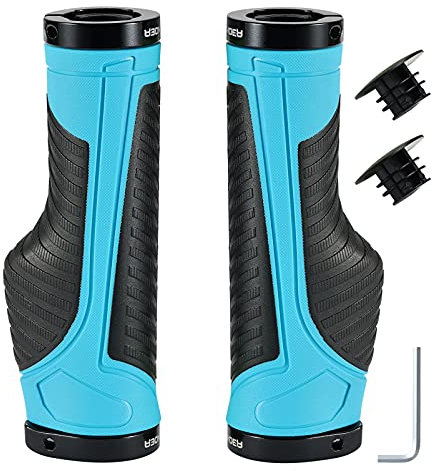 Boenoea Fahrrad Griffe, Ergonomisch Fahrradgriffe rutschfeste Fahrrad Griff Lenkergriffe mit Aluminium Schloss für Fahrrad Mountainbike Faltrad BMX MTB