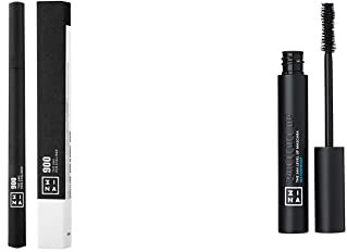 3INA MAKEUP - Vegan - Cruelty Free - The 24h Pen Eyeliner and The 24h Level Up Mascara Waterproof - Flüssiger Filz-Eyeliner Wasserfest Schwarz und Wimperntusche Wasserfest - Länge und Volumen