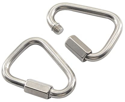 Zerniple (2 Stück) M8 Triangle Quick Link 304 Edelstahl Locking Delta Kettenglied
