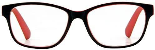 Foster Grant Loire Kinley Reading Glasses, Black With Metallic Red +3.00 Magnification UK