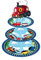 Lide Road Cupcake-Ständer aus Karton mit 3 Ebenen, für Geburtstagsparty, runder Dessert-Kuchenturm für Zug-Thema, Babyparty