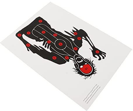 Cosiki Packung mit 10 Leichten Hängenden Zielpapieren für den Innenbereich. (Zombie-Schädel)