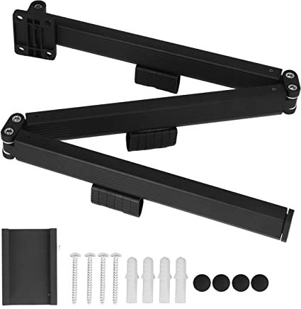 Buachois Appendiabiti Pieghevole da Parete,Stendibiancheria a Scomparsa de 3 Livelli con 20 Ganci,Allungabile,per Balcone Interno Esterno Lavanderia Bagno e Camera