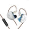 KZ AS16 - Auriculares aislantes de sonido con cable con micrófono, sonido de alta definición con 16 controladores IEM con cable desmontable de 2 pines para audiófilo músico (con micrófono, azul)