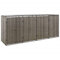 KOIECETA Mülltonnenbox für 4 Tonnen Grau 274x80x117 cm Poly Rattan