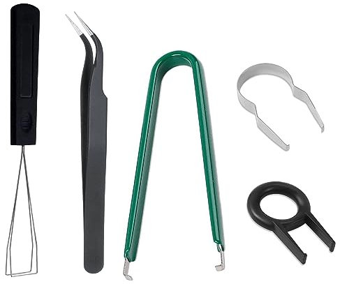 Helweet Extractor de Teclas, Extractor de Teclado, Extracción de Teclas, Extractor de Interruptores, Pinzas para Teclado, Kit de Abridor de Interruptor, para Quitar Arreglar Teclado Mecánico