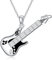 YFN Gitarre Kette Sterling Silber Anhänger Gitarre Silber Kette E-Gitarren-Halskette Bass Musik Schmuck Geschenke für Gitarrenspieler Gitarrenliebhaber
