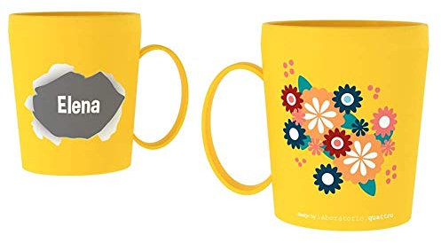 CARTOON Tazza personalizzata con nome Elena tazza mug in plastica riutilizzabbile adatta al microonde 450 ml