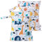 HBselect 2 Stück Nasstasche Wetbag Kindergarten wiederverwendbar Wet Dry Bag Windeltasche Nassbeutel Personalisiert for Baby Skizzierter Zoo