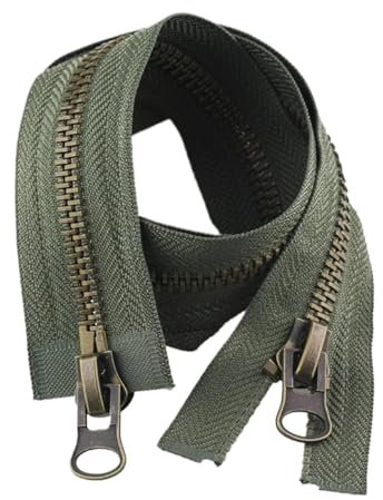 Reißverschluss 70-120 cm Metall-Reißverschluss Doppelschieber offenes Ende Zwei-Wege-Reißverschluss für Mantel Jacke Zelt Reparatursets DIY Kleidung Nähzubehör (Farbe: Schwarz, Größe: 80CM_8#)