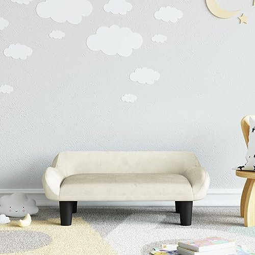 INLIFE Kindersofa Creme 70x40x24 cm Samt,4,7 KG,3196355