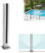 Aufun Glas Geländerpfosten Glashalter Edelstahl Silber Glasklemme Glas-Geländerpfosten für 10-12mm gehärtetes Glas werden, Sichtschutz Glas Terrasse Glas-Zaun Windschutz(85cm, Mid)