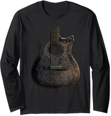 Western Gitarre I Retro Gitarristen Musiker Akustik Gitarre Langarmshirt