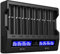 XTAR VC8S 18650 Universal Akkuladegerät USB C Schnellladegerät mit LCD-Display, Kapazitätsprüfung und 8 Ladeslots für 1.2V AA 21700 26650 Wiederaufladbare Batterien – Baterieaufladegerät (VC8S KT)