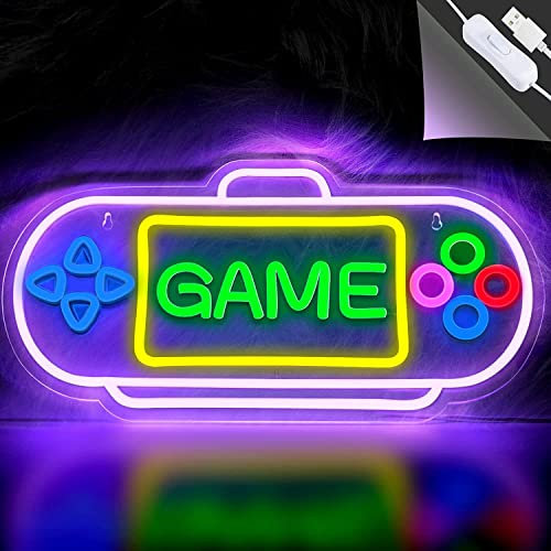 Gamepad Neon Light Sign - USB neon Lights for Gaming Room, Wall, Bedroom, Dorm, Kids Room, bar Decoration neon Signs for Wall Decoration Gift for Kids, Teens