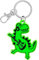 GRUSS & CO Reflektor neon Motiv Dino | Figürlicher Neon-Reflektor, Schlüsselring und Karabiner, Reflektoranhänger | 70137