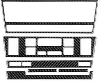 Innenleisten Auto-Klimaanlage, AC, CD-Panel, Sitzheizung, Innenverkleidung, Dekor, Carbon-Look, Aufkleber Für 5er-Serie M5 E39 1998–2003(Schwarz,LHD)