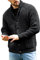 Runcati Strickjacke Herren Grobstrick Cardigan Lässig Schalkragen Langarm Knopfleiste Strickpullover Tops, Schwarz, XL