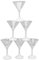 LED Light Up Martini Glasses, 6Pcs LED Light Up Flashing Martini Cocktail Glasses 210ml with Stem Party Prop Glow Cup, Martini Glasses