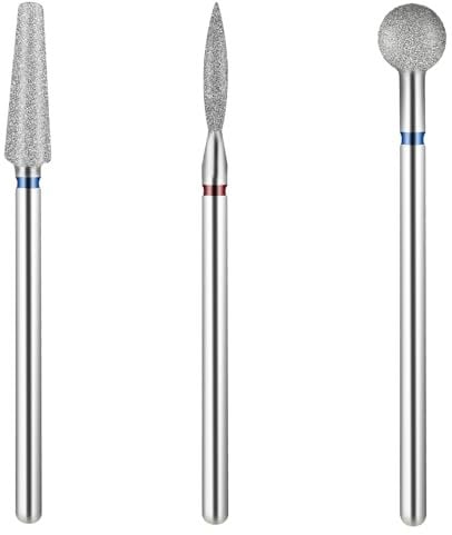 Qianyu 3 Pcs Nail Drill Bits Professional Cuticle Remover Nail File Bit Nail Prep Kit Dead Skin Cleaning Trimmer Replacement Accessories for Manicure Pedicure Home Salon