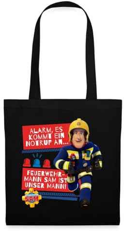 Spreadshirt Feuerwehrmann Sam™ Mit Text Vom Intro-Song Stoffbeutel
