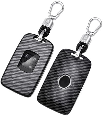 Étui Carte pour Compatible Coque Clé Télécommande Coque de Protection pour clé de Voiture Étui pour Clés avec Porte clés 4 Boutons Noir