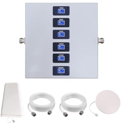 KKBSTR Amplificatore 4G 5G Ripetitore 4G 5G, Amplificatore Segnale Cellulare 6 Bande, Supporta Tutte le Bande di Frequenza Europee