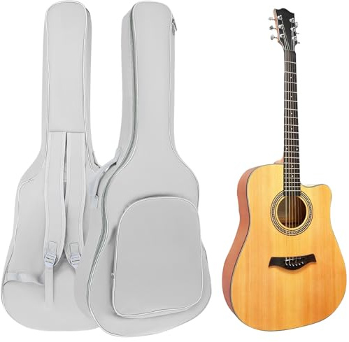 REMAGIC Tasche für Akustikgitarre, 101,6 cm - 104,4 cm, doppelte Schulterriemen, verstellbare Gurte, Gitarrenkoffer, wasserdicht, weich gepolsterte Gitarren-Gig-Tasche, große Kapazität