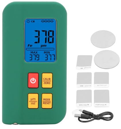 Mavaol Digitales Schichtdickenmessgerät, 0–1500 μm, Präzisionsmessgerät für Farbe, Metall, Gummi, Keramik und Emaille mit LCD-Display und Dual-Modi
