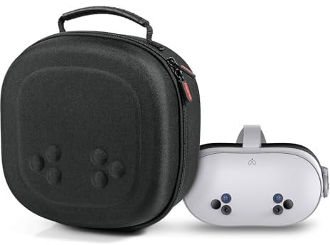 DEVASO Hard Carrying Case for Meta Quest 3S/Quest 3, VR Gaming Headset and Touch Controllers Accessories Travel Case, Small Hard Shell Storage Case for Oculus Quest 3S/Quest 3/Vision Pro, Black