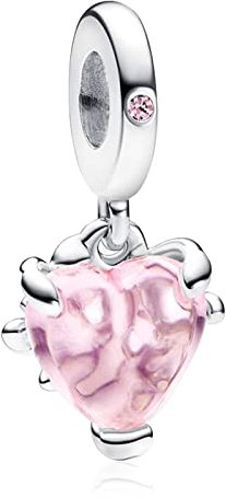 NUNUYAYA Damen Charm Anhänger für Armband 925 Sterling Silber Pink Tree Life Heart Dangle Charms Beads passend für Armband Halskette,Charm Anhänger für Europäischen Armbänder Frauen Mädchen