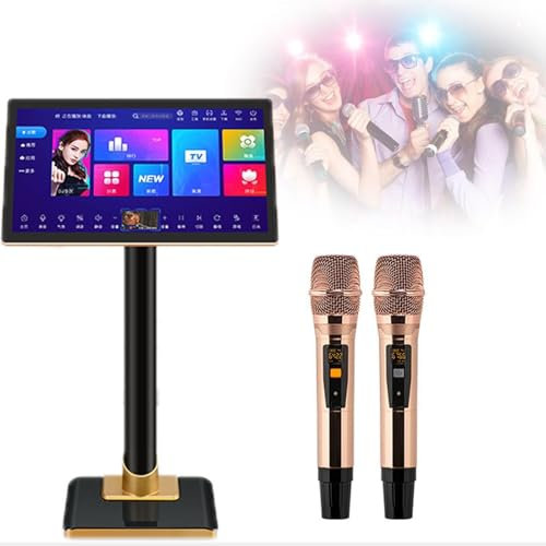 Portable Karaoke Machine, 19 Inch Professional Karaoke System with 2 Wireless Microphone, 1.1 Million Cloud Download Songs and Multilingual Support 20 Languages Switch, for Family, Bar, Party