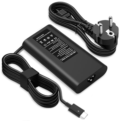 Chargeur USB C 90W 65W Adaptateur d'alimentation pour Dell Latitude 7300 5420 3400 5300 7420 XPS13 5300 2en1,7400 2en1,7390 2en1 précision 5530 2en1,3550,5550,5750 Type C Alimentation