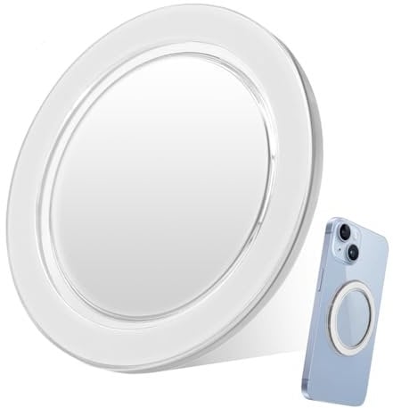 Magnetic base compatible with PopSocket, Magnetic Ring Holder Mag-Safe Wall Sticker Portable Plate Movable Phone Holder Base for Phone Valentine's Day Mother's Day (Clear White)