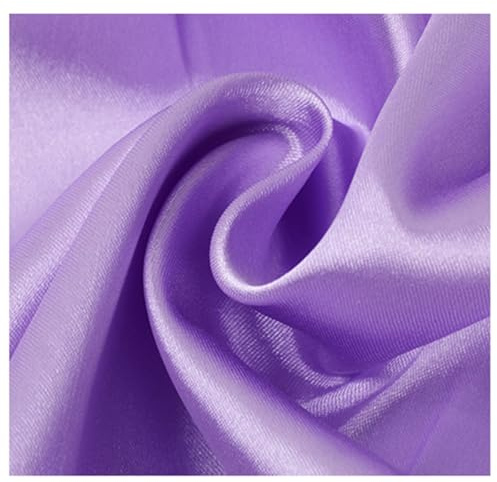 AMateschitz Tissu de doublure en satin au mètre - Tissu en polyester doux - Tissu en coton à coudre - Couleur unie - 28 couleurs - Pour robes, vestes, manteaux, pantalons, jupes, meubles - Violet