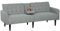 HOMCOM Click Clack Sofa Bed, Linen-Feel Fabric 3 Seater Sofa for Living Room/Spare Room/Guest Room, Bed Settee with Cup Holders, Light Grey